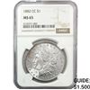 Image 1 : 1882-CC Morgan Silver Dollar NGC MS64