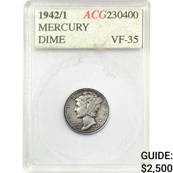 1942/1 Mercury Silver Dime ACG VF35