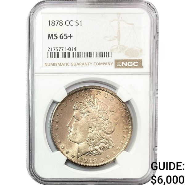 1878-CC Morgan Silver Dollar NGC MS65+