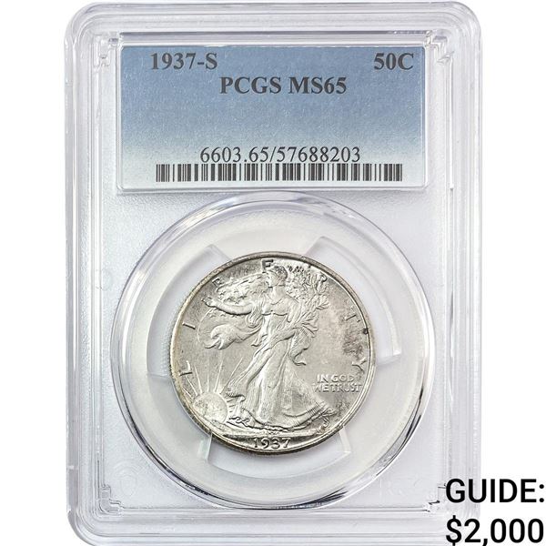 1937-S Walking Liberty Half Dollar PCGS MS65