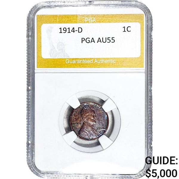 1914-D Wheat Cent PGA AU55