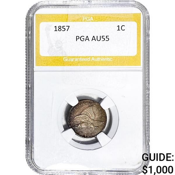 1857 Flying Eagle Cent PGA AU55