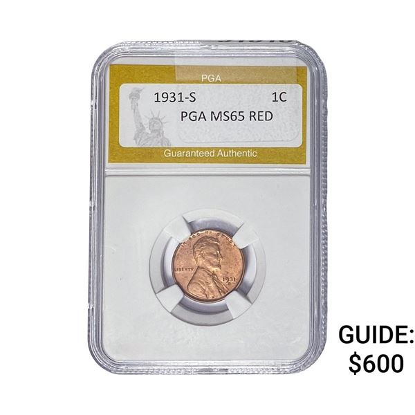 1931-S Wheat Cent PGA MS65 RED