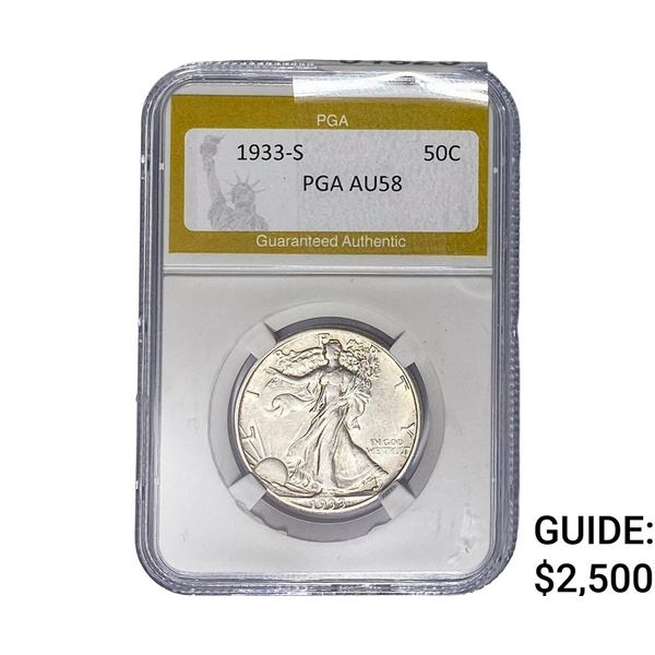 1933-S Walking Liberty Half Dollar PGA AU58