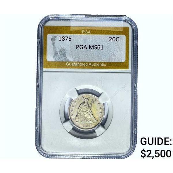 1875 Twenty Cent Piece PGA MS61