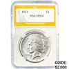 Image 1 : 1921 Silver Peace Dollar High Relief PGA MS64