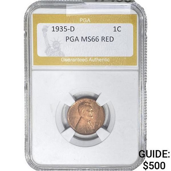 1935-D Wheat Cent PGA MS66 Red