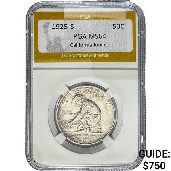 1925-S California Half Dollar PGA MS64