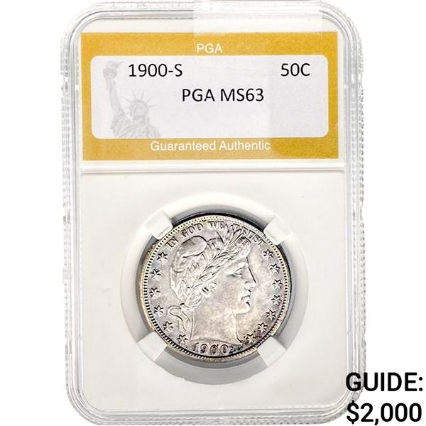 1900-S Barber Half Dollar PGA MS63