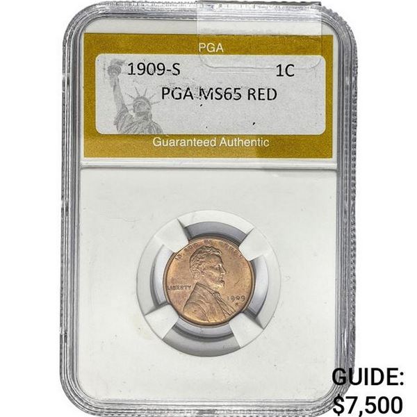 1909-S Wheat Cent PGA MS65 RED