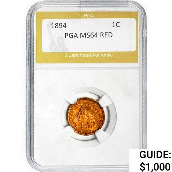 1894 Indian Head Cent PGA MS64 RED