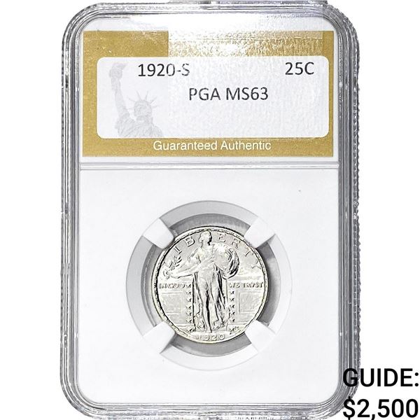 1920-S Standing Liberty Quarter PGA MS63