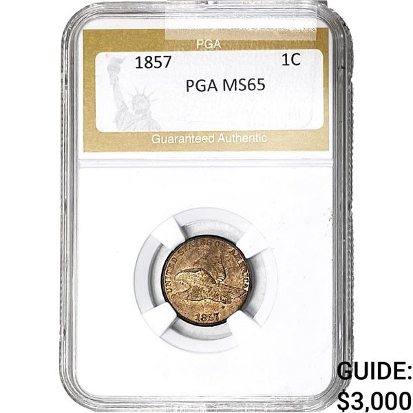 1857 Flying Eagle Cent PGA MS65