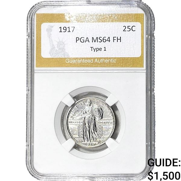 1917 Standing Liberty Quarter PGA MS64 FH