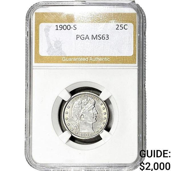 1900-S Barber Quarter PGA MS63