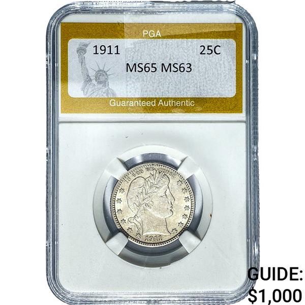 1911 Barber Quarter PGA MS63