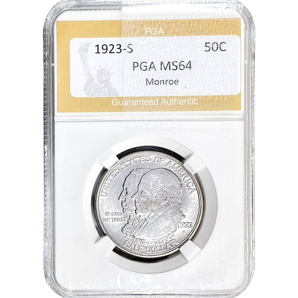 1923-S Monroe Half Dollar PGA MS64