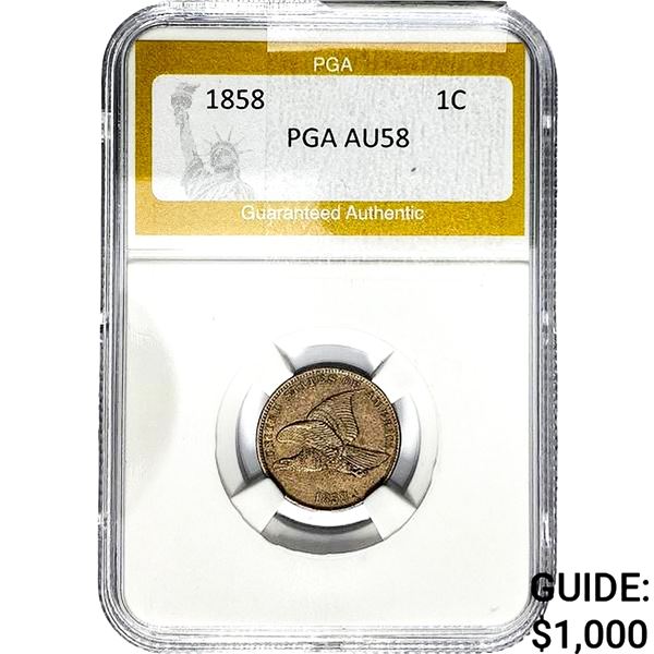 1858 Flying Eagle Cent PGA AU58