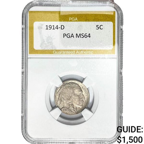 1914-D Buffalo Nickel PGA MS64