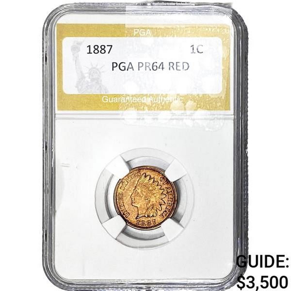1887 Indian Head Cent PGA PR64 Red