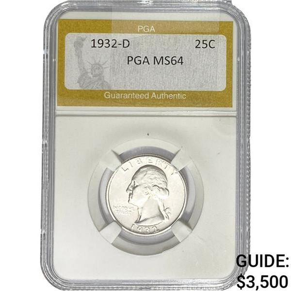 1932-D Washington Silver Quarter PGA MS64