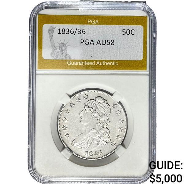 1836/36 Capped Bust Half Dollar PGA AU58