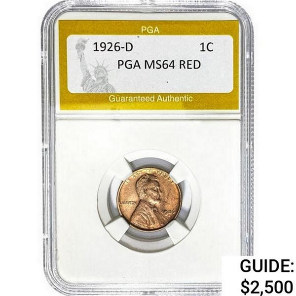 1926-D Wheat Cent PGA MS64 Red