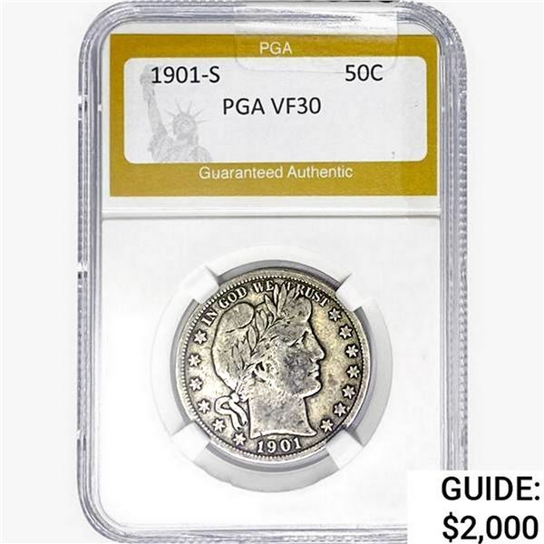 1901-S Barber Half Dollar PGA VF30