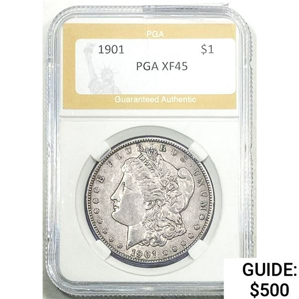 1901 Morgan Silver Dollar PGA XF45