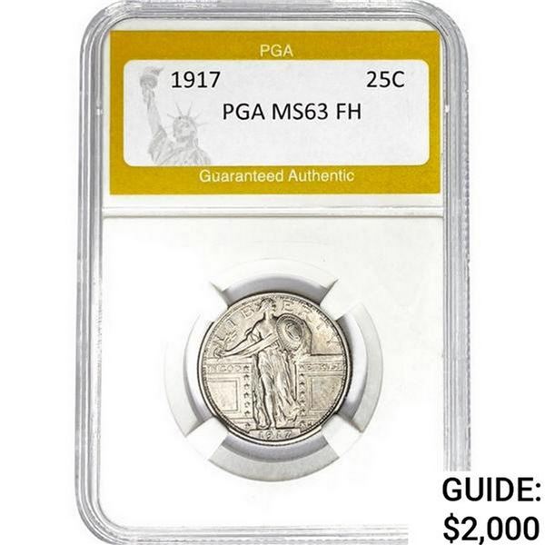 1917 Standing Liberty Quarter Ty1 PGA MS63 FH