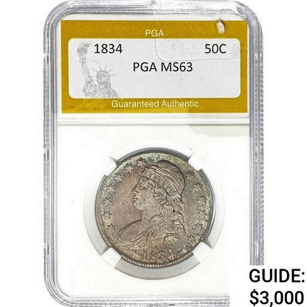 1834 Capped Bust Half Dollar PGA MS63