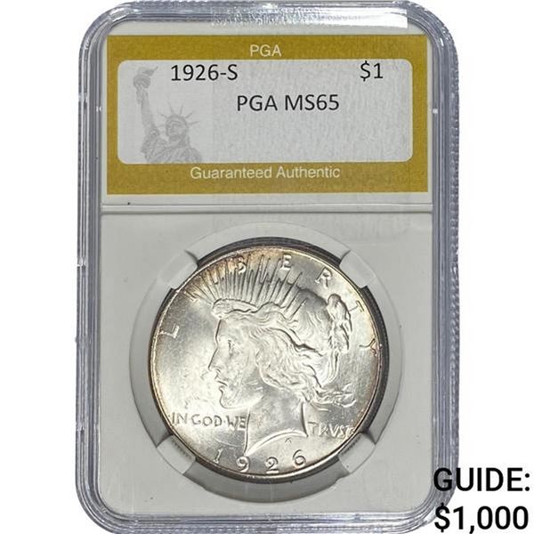 1926-S Silver Peace Dollar PGA MS65