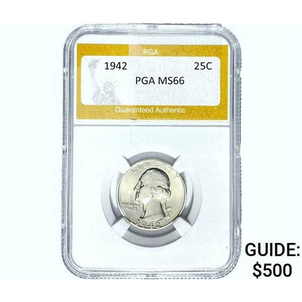 1942 Washington Silver Quarter PGA MS66