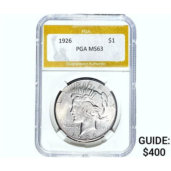 1926 Silver Peace Dollar PGA MS63