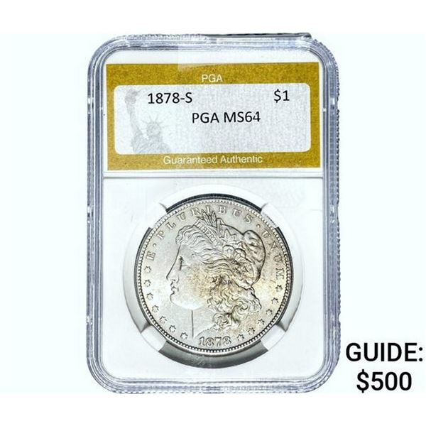1878-S Morgan Silver Dollar PGA MS64