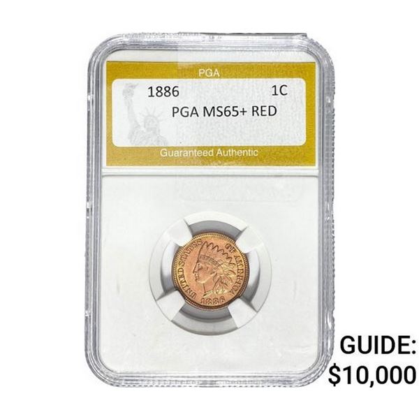 1886 Indian Head Cent PGA MS65+ Red