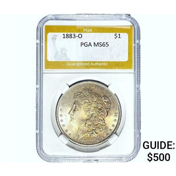 1883-O Morgan Silver Dollar PGA MS65
