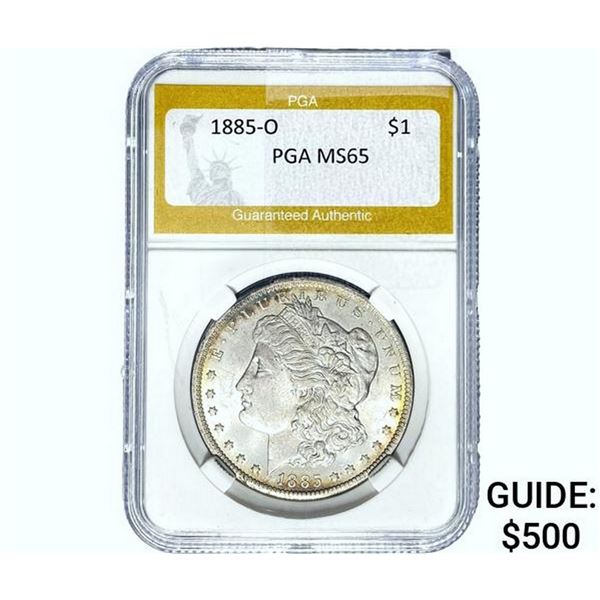 1885-O Morgan Silver Dollar PGA MS65