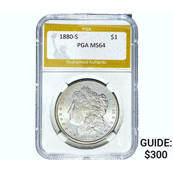 1880-S Morgan Silver Dollar PGA MS64