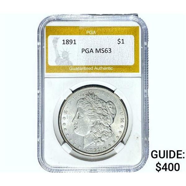 1891 Morgan Silver Dollar PGA MS63
