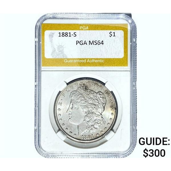 1881-S Morgan Silver Dollar PGA MS64