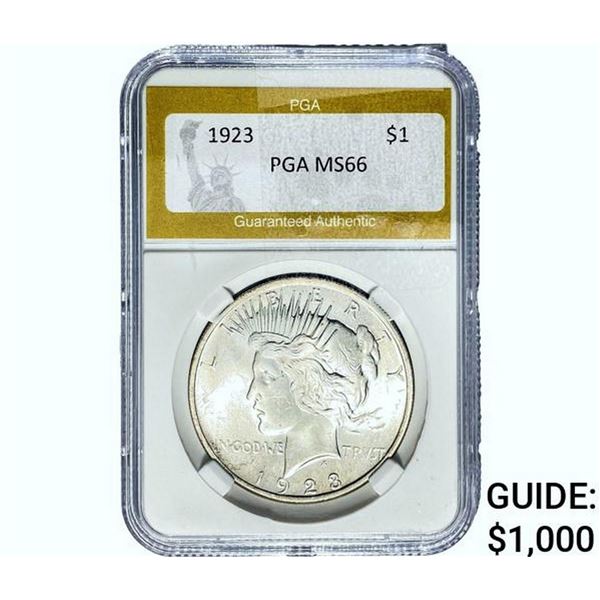 1923 Silver Peace Dollar PGA MS66