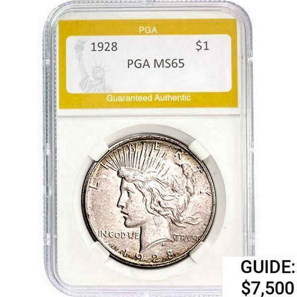 1928 Silver Peace Dollar PGA MS65