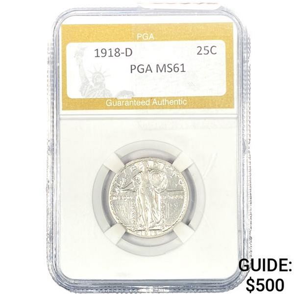 1918-D Standing Liberty Quarter PGA MS61