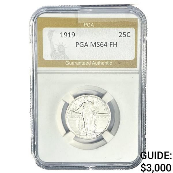 1919 Standing Liberty Quarter PGA MS64 FH