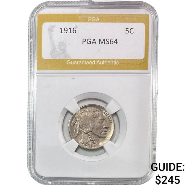 1916 Buffalo Nickel PGA MS64