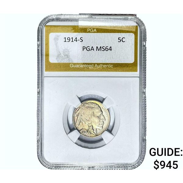 1914-S Buffalo Nickel PGA MS64