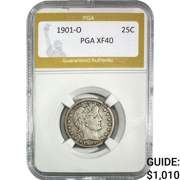 1901-O Barber Quarter PGA XF40