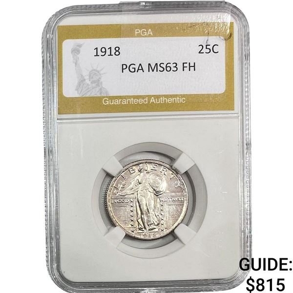 1918 Standing Liberty Quarter PGA MS63 FH