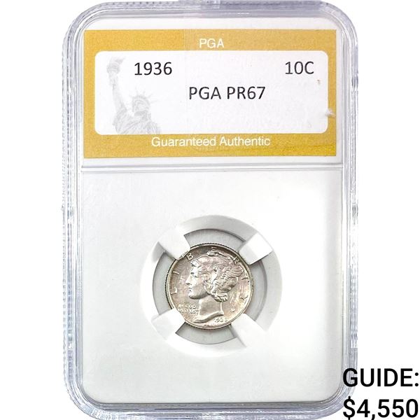 1936 Mercury Silver Dime PGA PR67